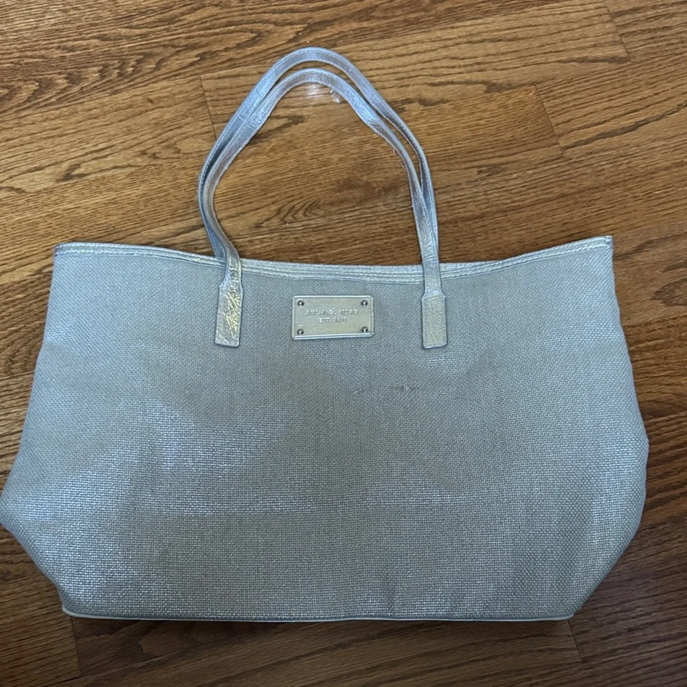 Michael Kors cotton and silver tote bag